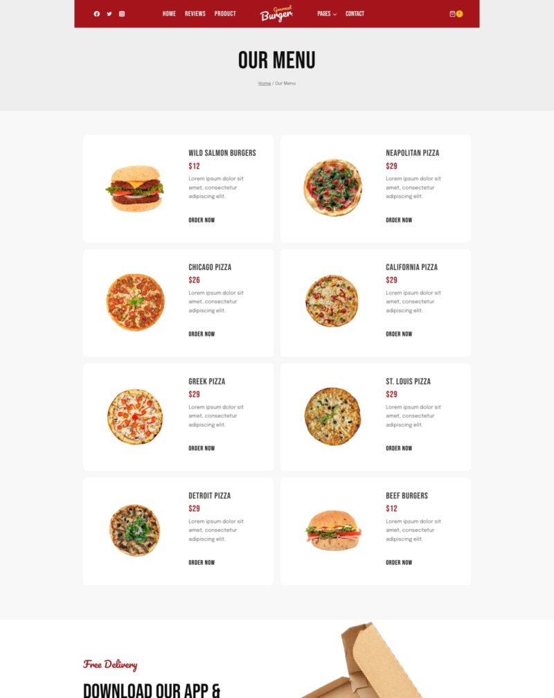 Our Menu