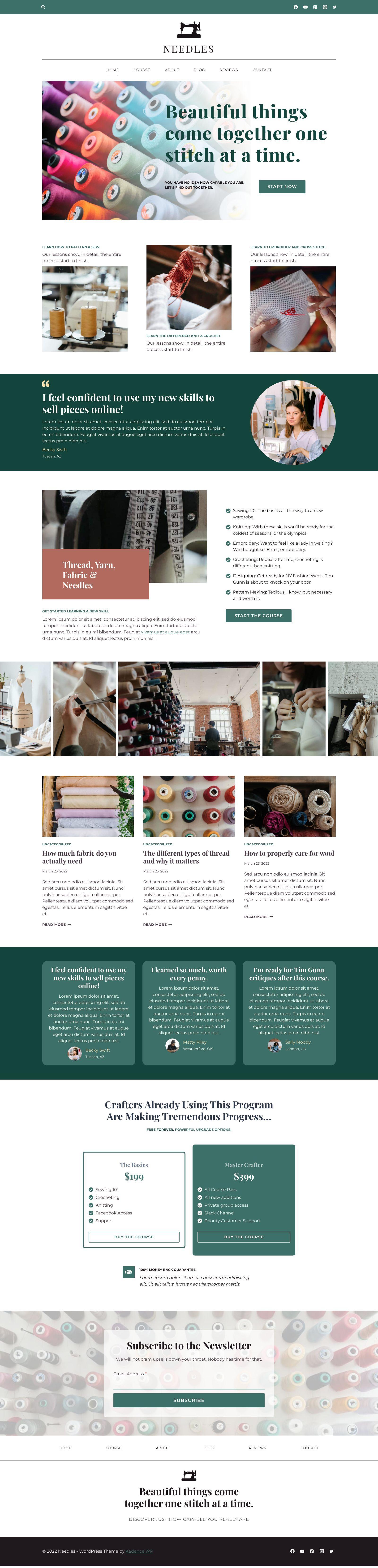 Sewing Course — Home