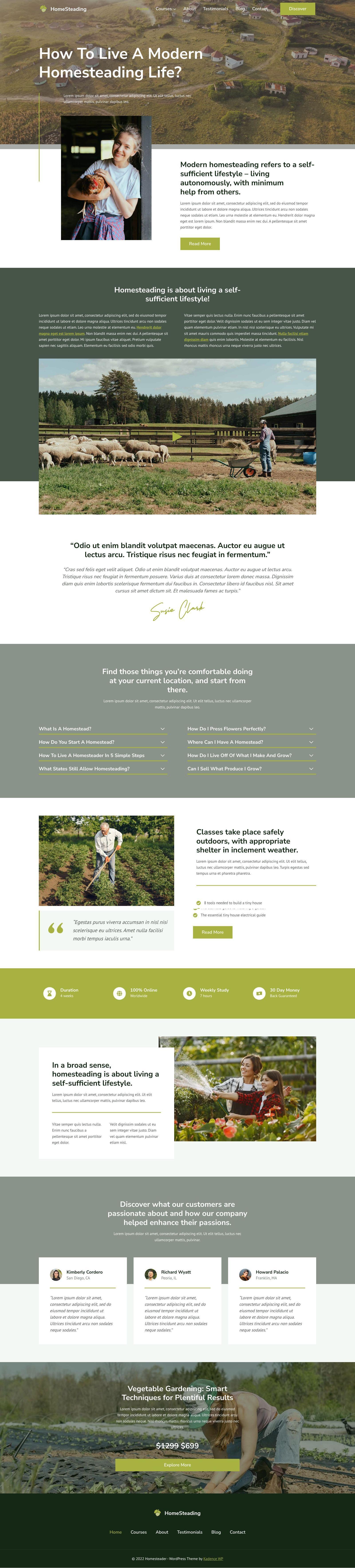 Homesteader — Home