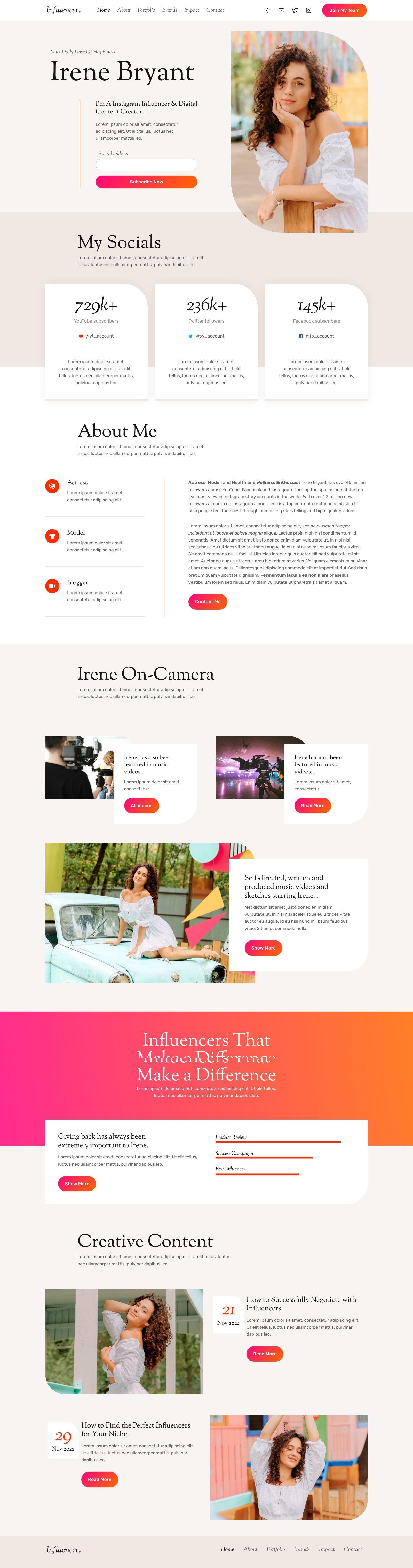Influencer — Home