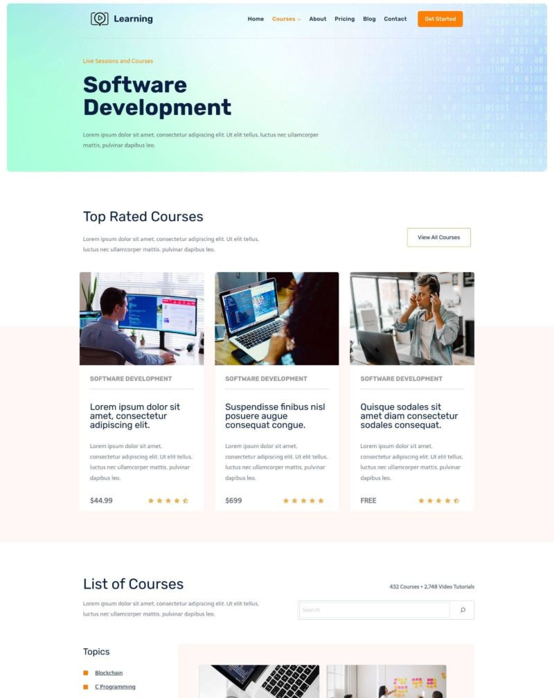 Courses List